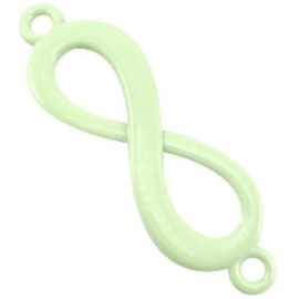 1x Bedel 2 ogen infinity Pastel ambrosia green 40x12 mm