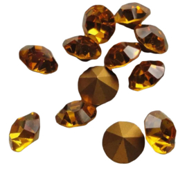 10 x Swarovski puntsteen SS24 Gold Foiled Topaz  5,2mm