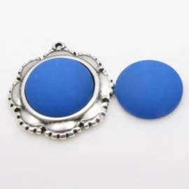 1 x Polaris Matt Cabochon 11,5mm Monaco Blue