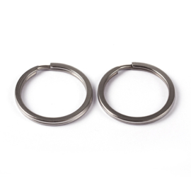 5 x Sleutelhanger ring RVS Ø 25 x 2mm