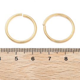 40 x Aluminium buigringen 20 x 1,5 mm – binnendiameter 16,5 mm – licht goudkleur