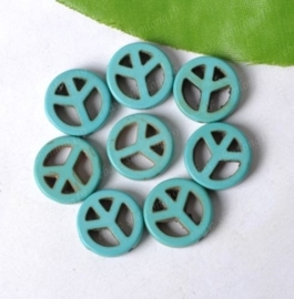 1 x  howlite turquoise peace kraal 25mm x 4mm