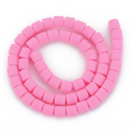 20 x handgemaakte polymeer klei kralen pink 6,5 x 6mm gat: 1,2mm column