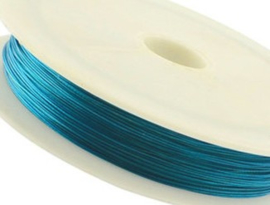 Rol rijgdraad met coating  0,35 mm x 100 meter diep Turquoise