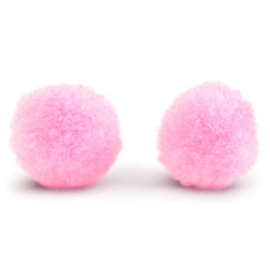 5 x Pompom bedel 8mm Light pink ~zonder oogje