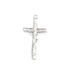 1 x DQ hanger kruis met Jezus 44 x 23mm 3D oogje 2mm