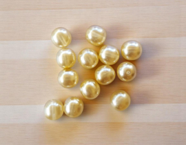 15 x Transparante DQ Glasparel – 10 mm – Kleur Chiffon – Gat ca. 1 mm