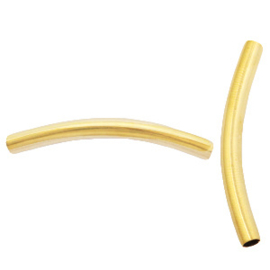 1 x Roestvrij stalen (RVS) Stainless steel kralen tube Goud ca. 40 x 4mm (Ø2,8mm)