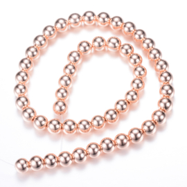 10 x Hematiet kralen 2 mm – gat 1 mm – rose gold plated (Nikkelvrij)