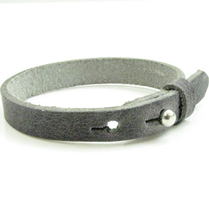 1 x Cuir Armband DQ Leer 10 x 2,2mm vintage brown grey