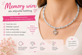 Memory wire voor kettingen Ø 115 mm x 0,6 mm – ca. 15 wendingen – platinumkleur