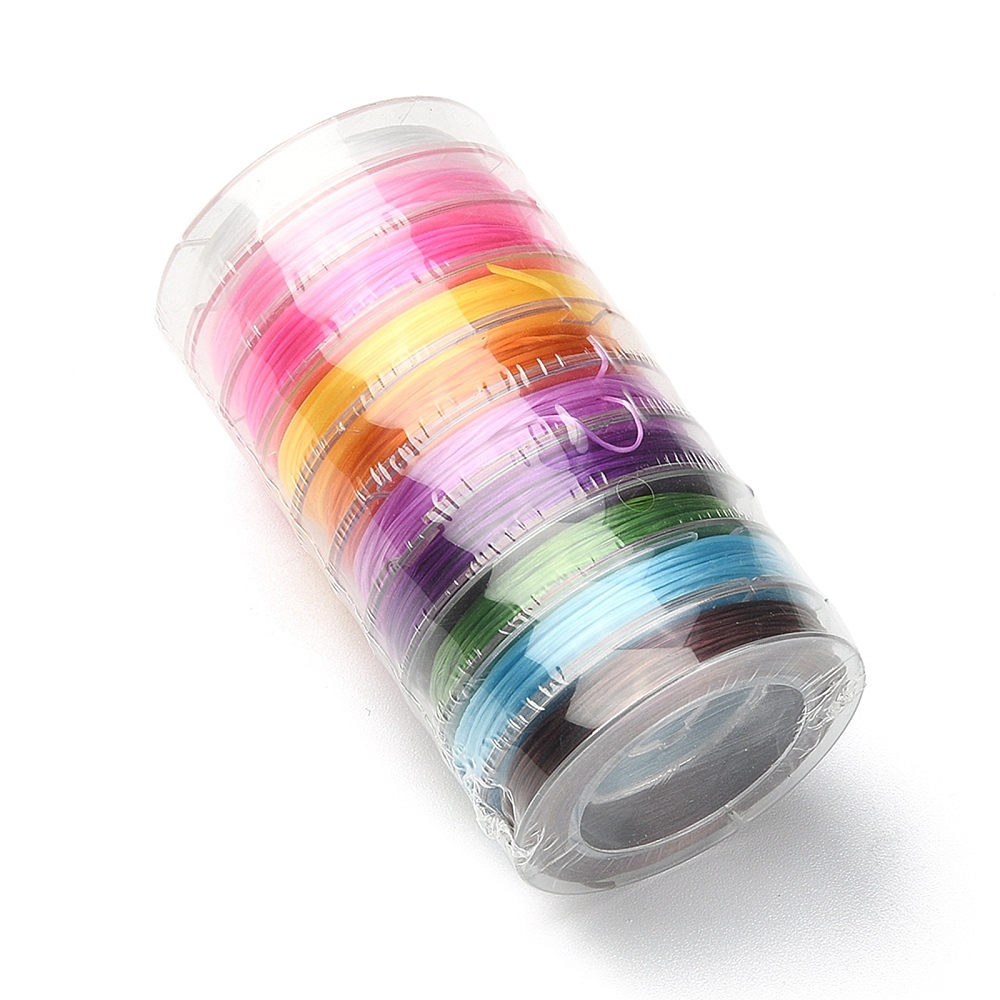 10 x Rollen Transparant Elastiek Mix Kleuren – 0,8 mm ca. 10 meter per rol
