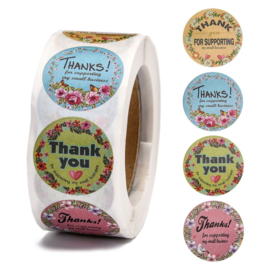 1 rol 500 stickers Wensetiket zegel rond 25mm Thank you for supporting my small business mix