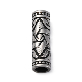 1 x RVS 304 buiskraal European Jewelry Davidster 30 x 9 mm – gat 6,5 mm – antiek zilverkleur