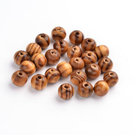 30 stuks Houten Kralen Bohemian Burly Wood 8 mm Ø 2.0 mm