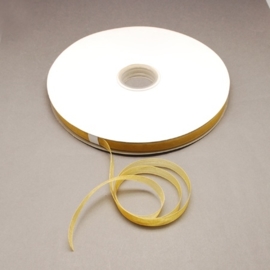 2 meter Organza lint 10mm breed per meter,  Licht bruin - goud