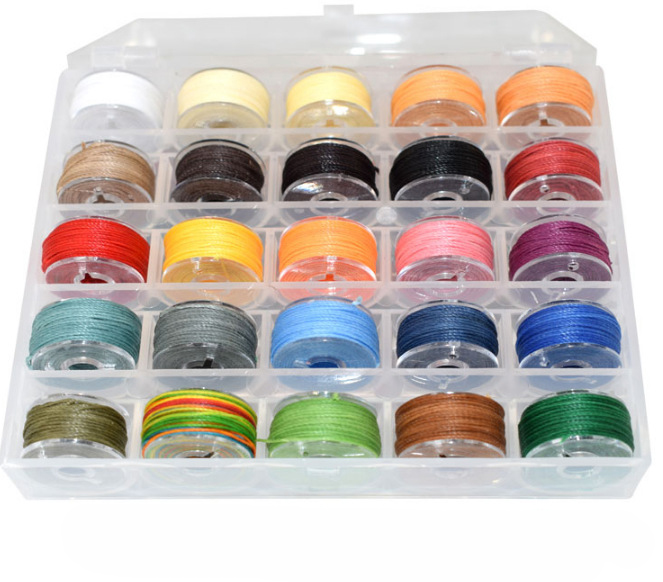 Set van 25 x Waxkoord Polyester 0,55 mm – Mix Color – ca. 10 meter per rol