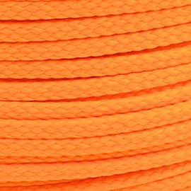 1 meter sieradenkoord c.a. 4 x 3mm kleur Oranje