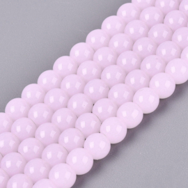 30 x Imitatie jade glaskralen rond 6-6,5 mm – gat 1,4 mm – Pearl Pink