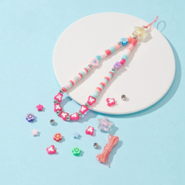 1 x Starterspakket stretch armband maken – sterren, vlinders en kleurrijke kralen