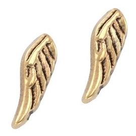 2 x Floating Charms Wings Goud 11×3 mm