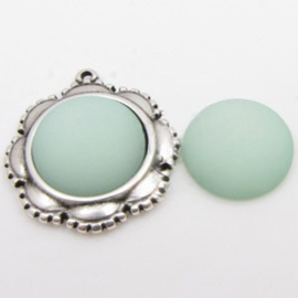 1 x Polaris Matt Cabochon 20mm Aquamarine