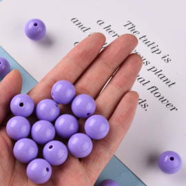 10 x Acryl kralen rond 16 x 15 mm – gat 2,8 mm – Lilac