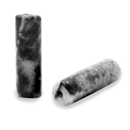 2 x Natuursteen kralen marmer tubes Black anthracite 13x5mm (Ø1mm)