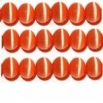 10 stuks prachtige cateye kralen 8mm oranje