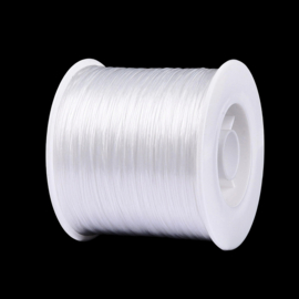 1 rol platte elastiek 0,8mm wit c.a. 500 meter (past niet door de brievenbus)