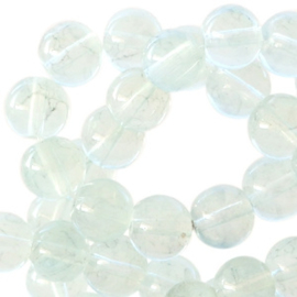 30 x 8 mm glaskralen transparant gemêleerd Chrystal light grey