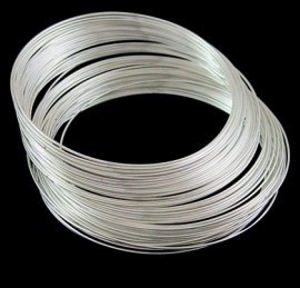 Memory Wire voor armbanden 60 mm x 0,6mm verzilverd 40 wendingen