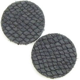 15 x DQ Suede Cabochon 7mm Reptiel Grijs