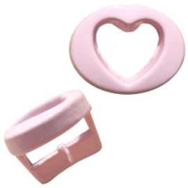 5 x Chill metalen schuiver hart pastel roze Ø 6mm (Nikkelvrij)