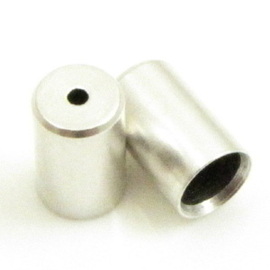 DQ metaal eind kap antiek zilverkleur  3x5mm  gat 2mm rijg gat 1,3 mm(Nikkelvrij)