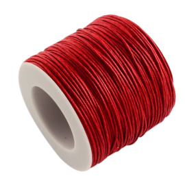 10 meter Waxkoord 1.0 mm Rood