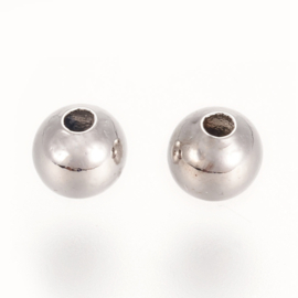 50 x Echt platinum plated messing kraaltjes, 4mm gat c.a. 1,2mm (Nikkelvrij)