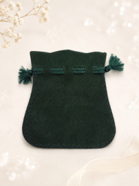 10 x Luxe fluweelachtige cadeauzakjes ca. 8-10 x 11 cm – smaragdgroen