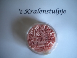 Pracht - glasstiften buisjes met zilverinslag 6mm 17 gram zuurstok roze