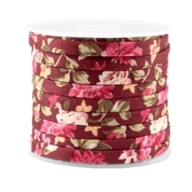 40 cm Trendy plat koord 5mm Aubergine red - rose