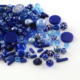 100 gram Luxe Acryl Kralen –Dark Blue– Gemixte Vormen