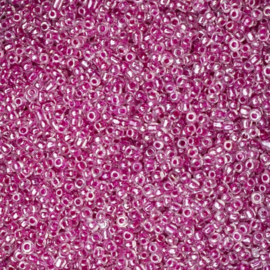 20  gram rocailles roze12/0 2mm transparant Luminous inside