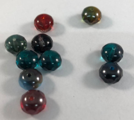 10 x kristal kralen briolette mix  - 8 x 6 mm - gat:1mm