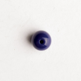 15 x glaskraal blauw 6  x 6 mm gat: 1mm