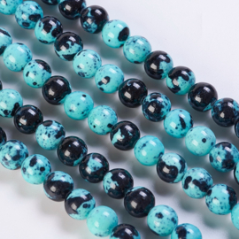 10 x Edelsteen kralen oceaan jade rond 10 mm – gat 1 mm – dark turquoise