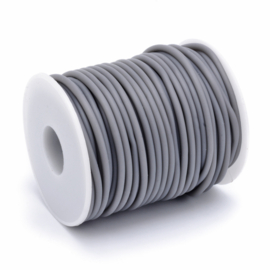 100 cm hol Rubber DQ koord 3mm gat: 1,5 mm Gray