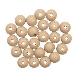 10 x  Houten Kralen (12 mm) Almond  gat: 3mm