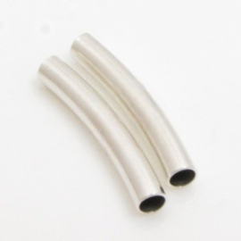1 x DQ metaal tube 20mm met 2,5 mm gat antiek zilverkleur (Nikkelvrij)