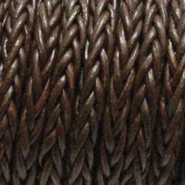 1 x Rol DQ leer vierkant 4 mm Leger Brown per 10 meter