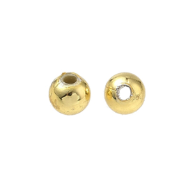 30 x Metaallook acryl kralen rond 4 mm – gat 1 mm – goudkleur